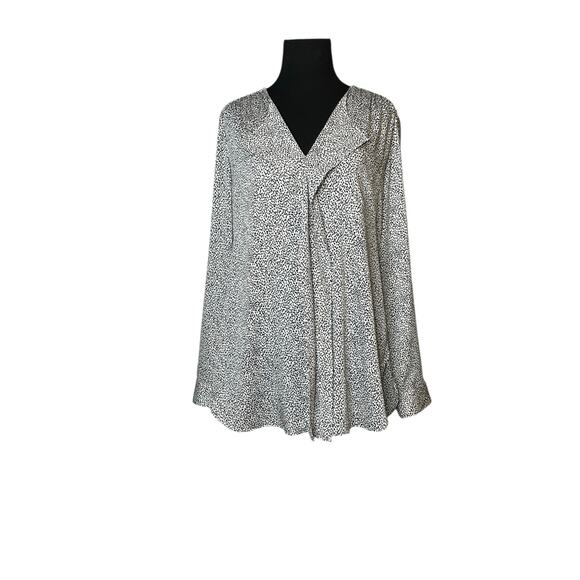 Ann Taylor white black polka dots long sleeves blouse size 4 - Picture 6 of 16